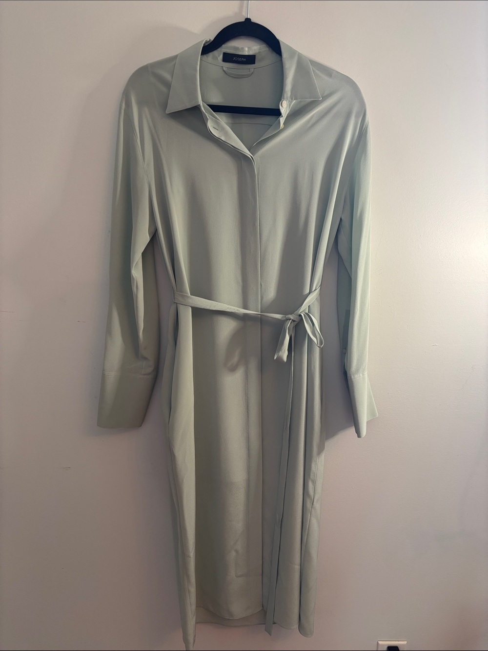 Joseph Dold long sleeve silk green dress